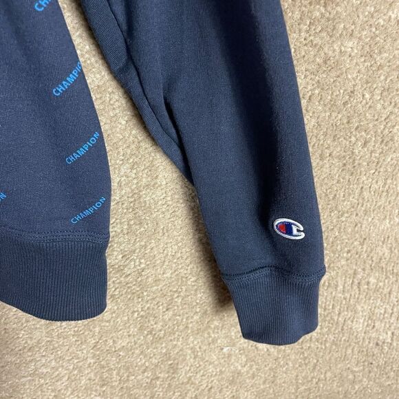 Champion Sweatshirt Mens Size XL Navy Powerblend All Over Print Crew Athletic - Picture 4 of 10